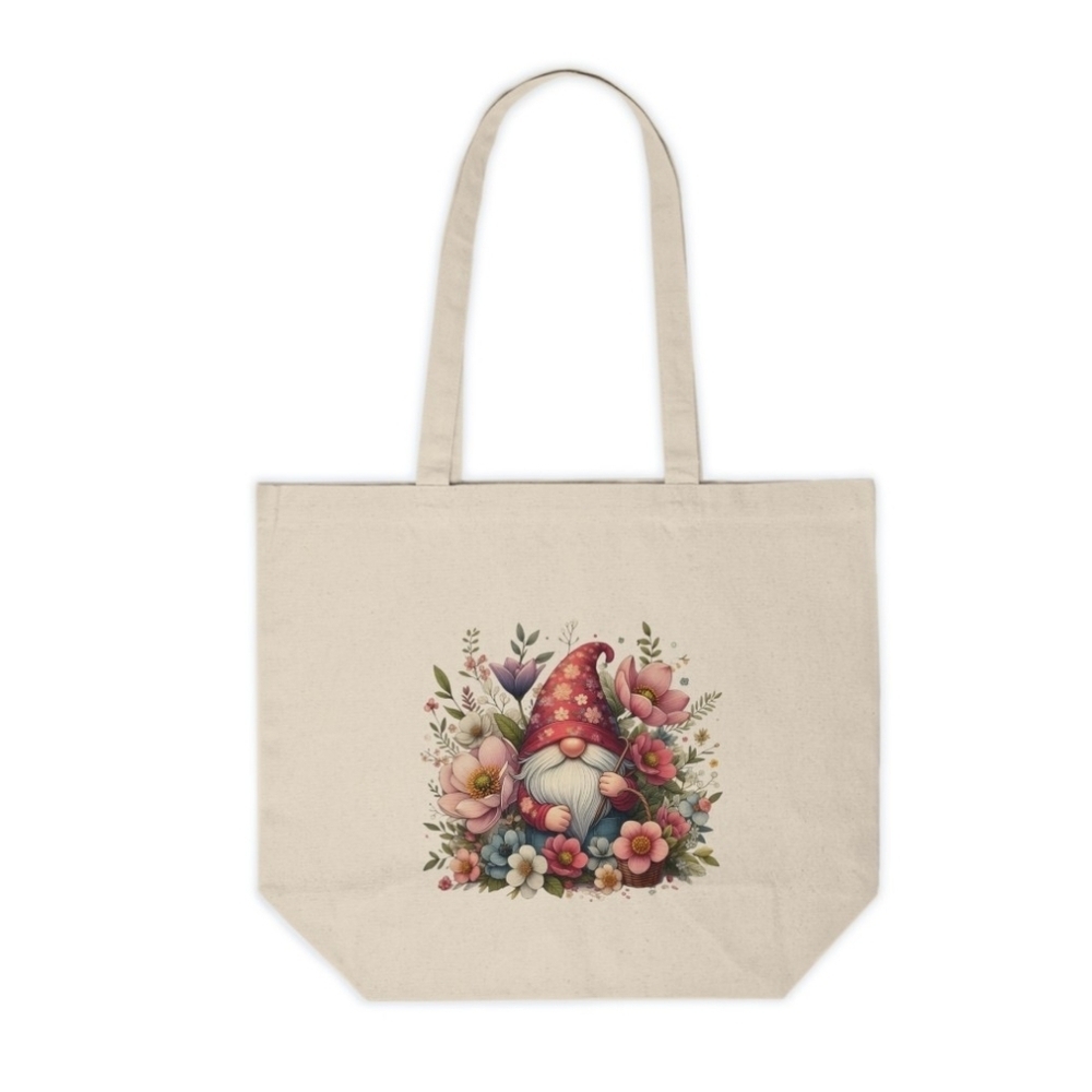 Spring Garden Gnome Custom Canvas Tote Bag